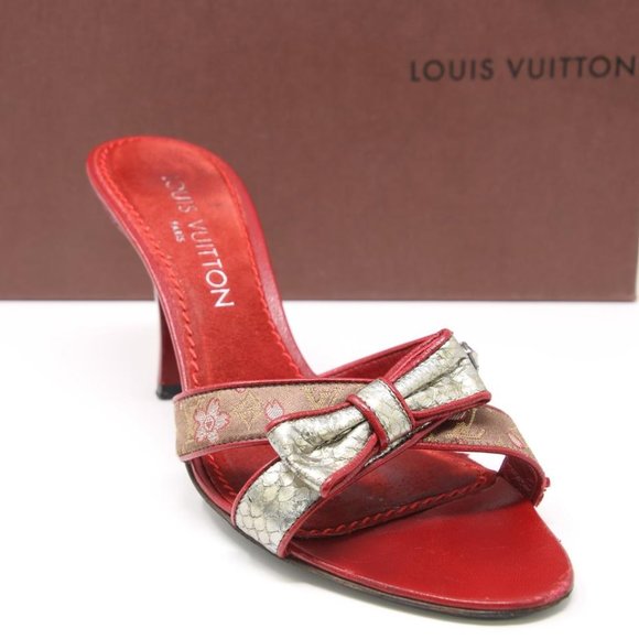 Louis Vuitton Takashi Blossom 37 Monogram Kitty Heels LV-1021P-0012 - Picture 6 of 11